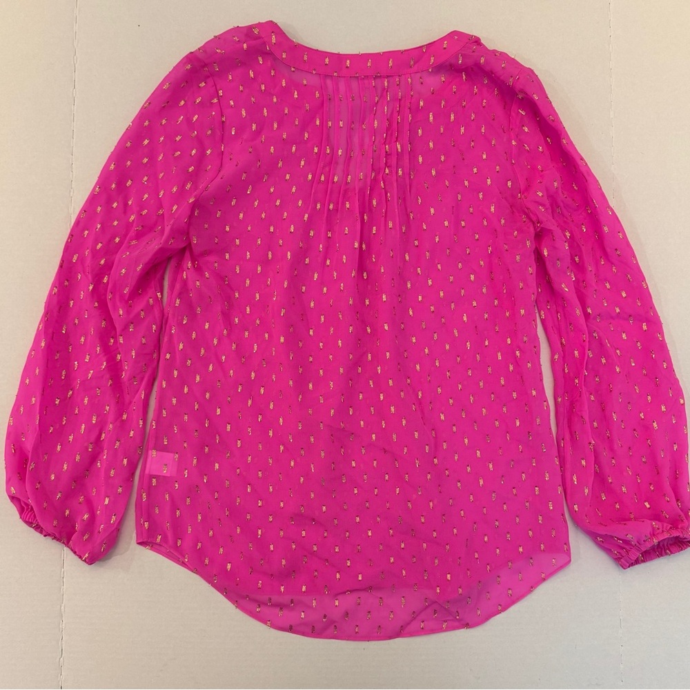 Lilly Pulitzer Pink 3/4 Sleeve Blouse - Picture 2 of 4
